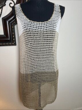 Tommy Bahama Women’s 100% Cotton, Crochet Unlined Mini Dress/Beach Cover Up. L